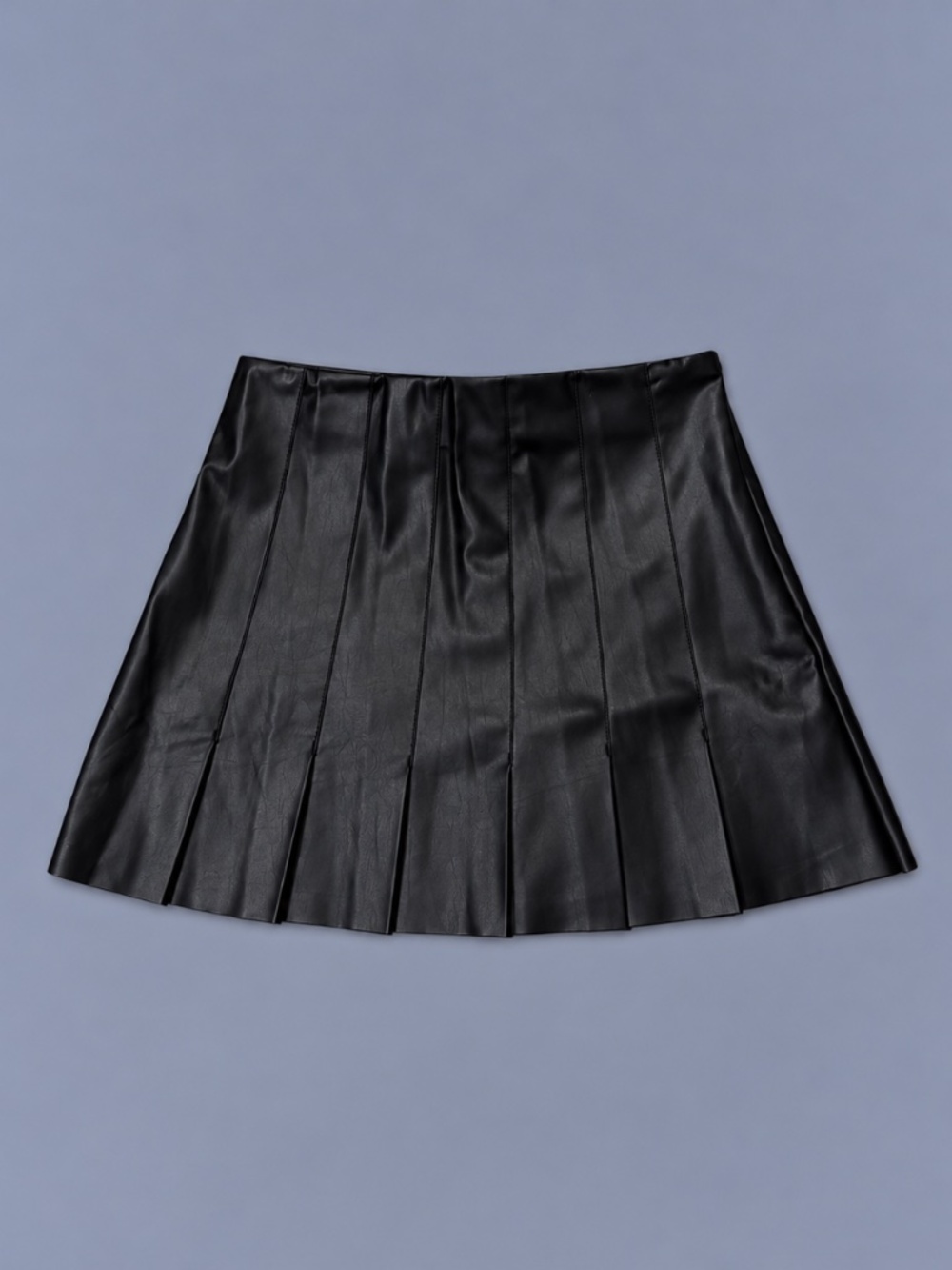 Zara Faux Leather Pleated Mini Skirt – Size S